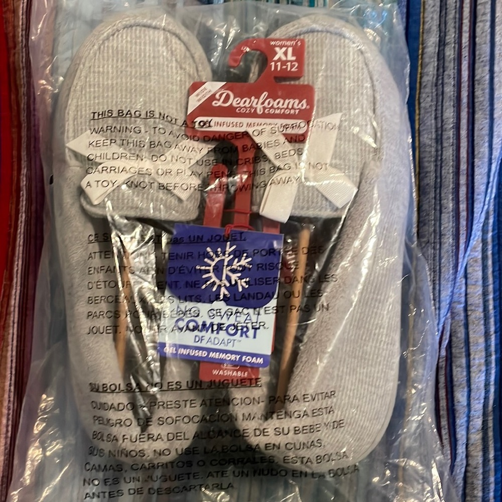 Dearfoams gray xl 11-12 slippers